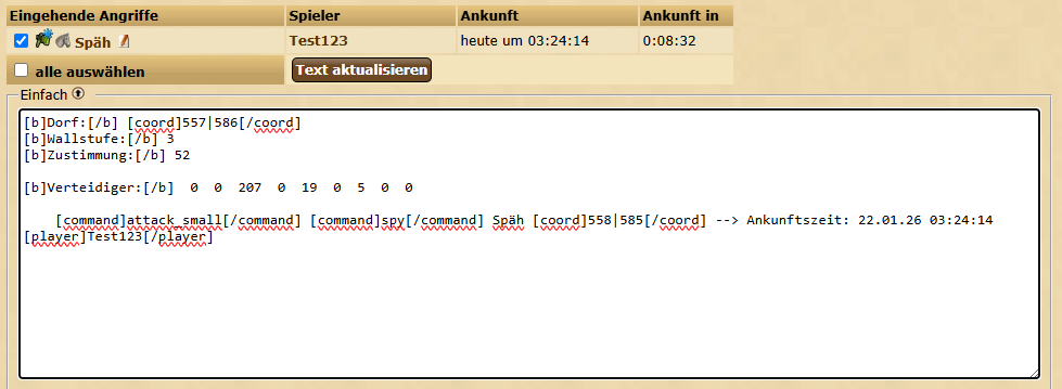 Kopieren einer SOS-Anfrage