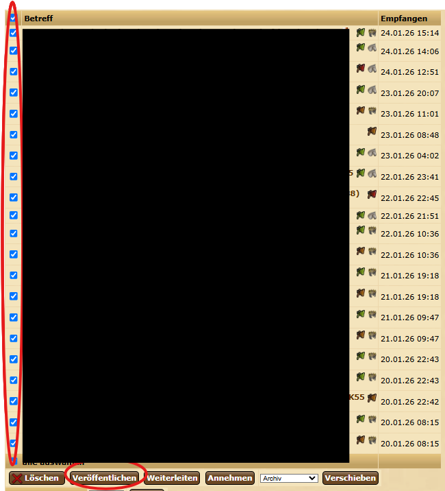 Berichte veröffentlichen