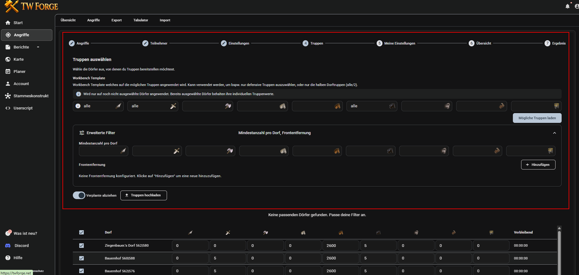 Schritt 4: Workbench Template und erweiterte Filter
