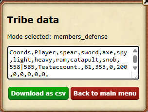 Beispielauslesung des Scripts